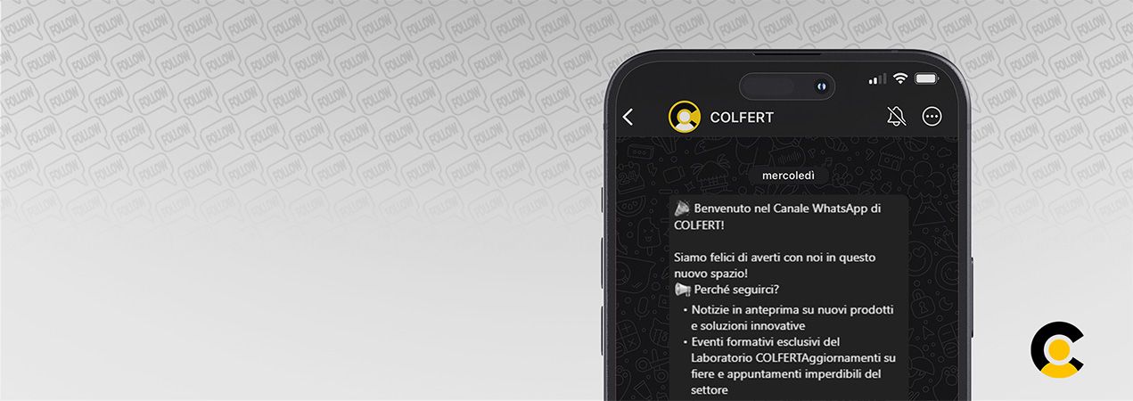 Canale whatsapp COLFERT header sito desktop